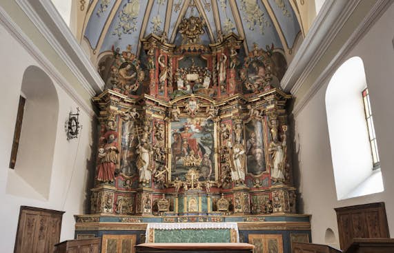 Alpine Baroque art in a church in Les Arcs 