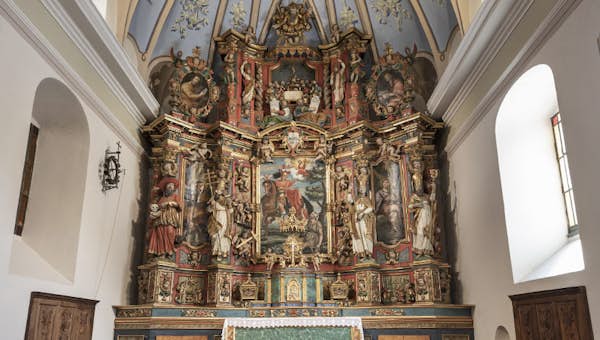 Alpine Baroque art in a church in Les Arcs 