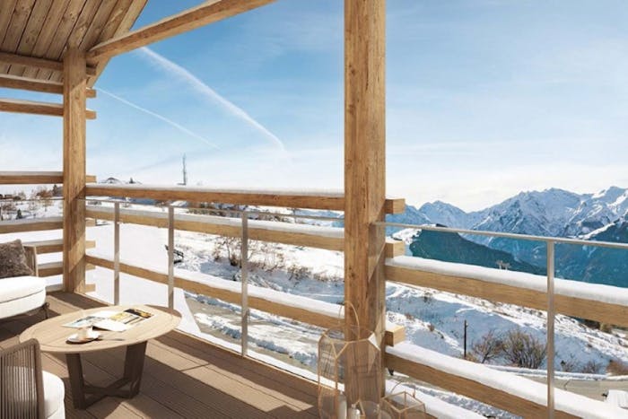 View balcony apartment Les Fermes de l'Alpe Alpe d'Huez