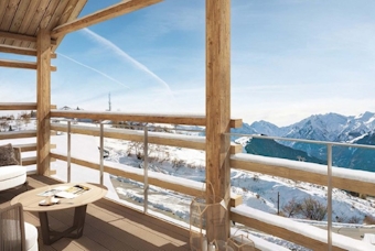 Alpe d’Huez location - Les Fermes de l'Alpe - View balcony apartment Les Fermes de l'Alpe Alpe d'Huez