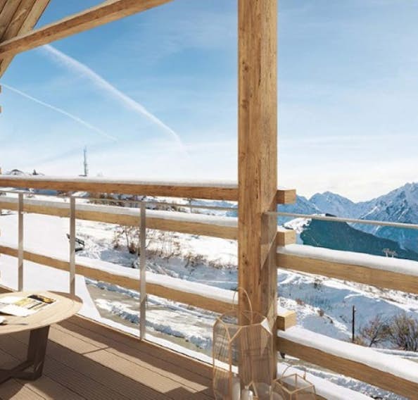 Alpe d’Huez location - Les Fermes de l'Alpe - View balcony apartment Les Fermes de l'Alpe Alpe d'Huez