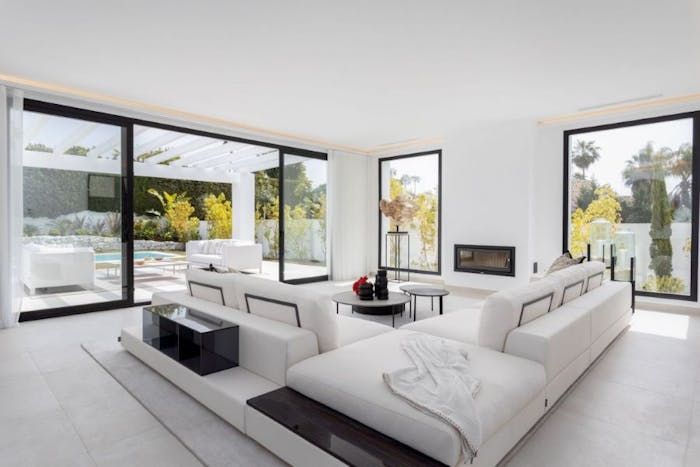 Spacious modern living room Ocean Pearl Villa Tossa de Mar