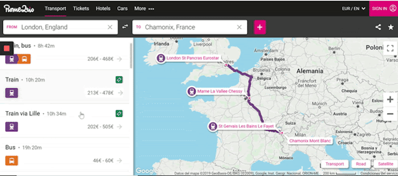 GIF of someone booking ski holiday transport using Rome2Rio GIF of someone booking ski holiday transport using Rome2Rio